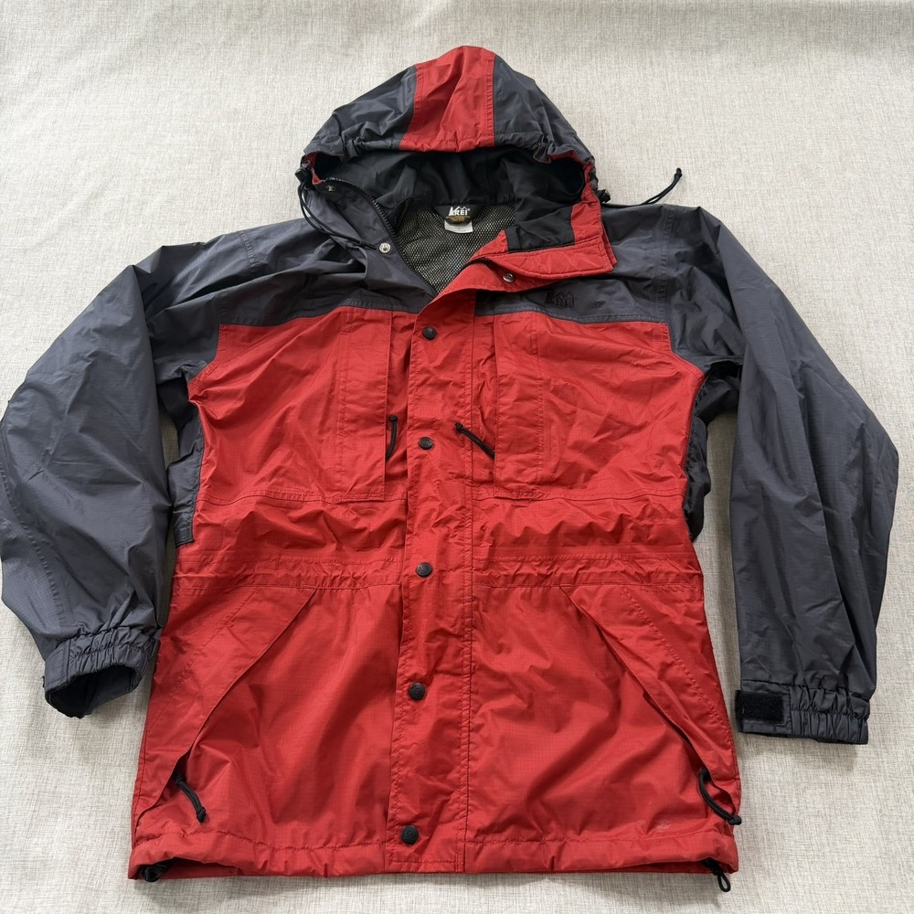 Vintage REI GTX Gtex Rain Jacket Mens Small Gorpcore Utility Technical Pit Zips